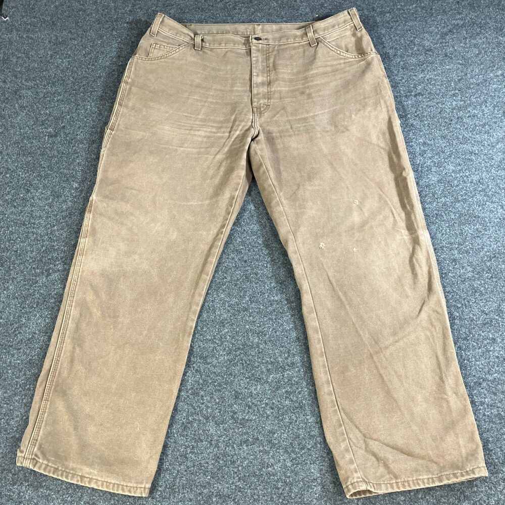 Dickies 1939 RTB Carpenter Pants Mens 40x30 Relaxed Fit Duck Canvas Work Brown